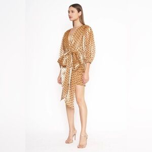 4SIENNA Alora Polka Dot Mini Dress with Tie Waist, Size XL msrp $138